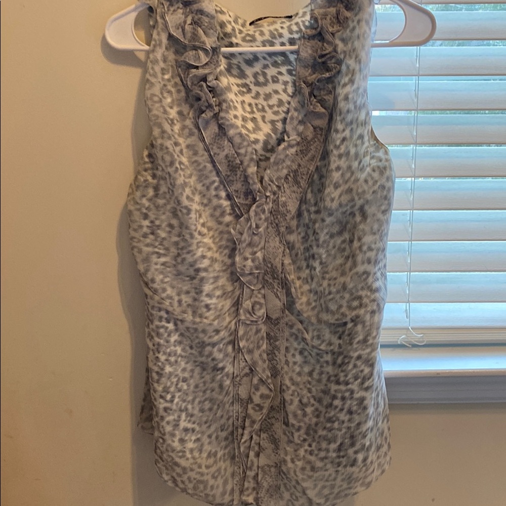 Elie Tahari Leopard Print Sleeveless Top